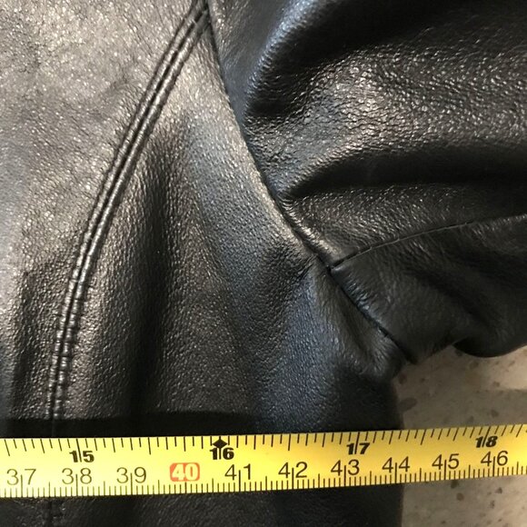 Worthington Womens Black Leather Zip Up Jacket Size Small EUC - Picture 6 of 10